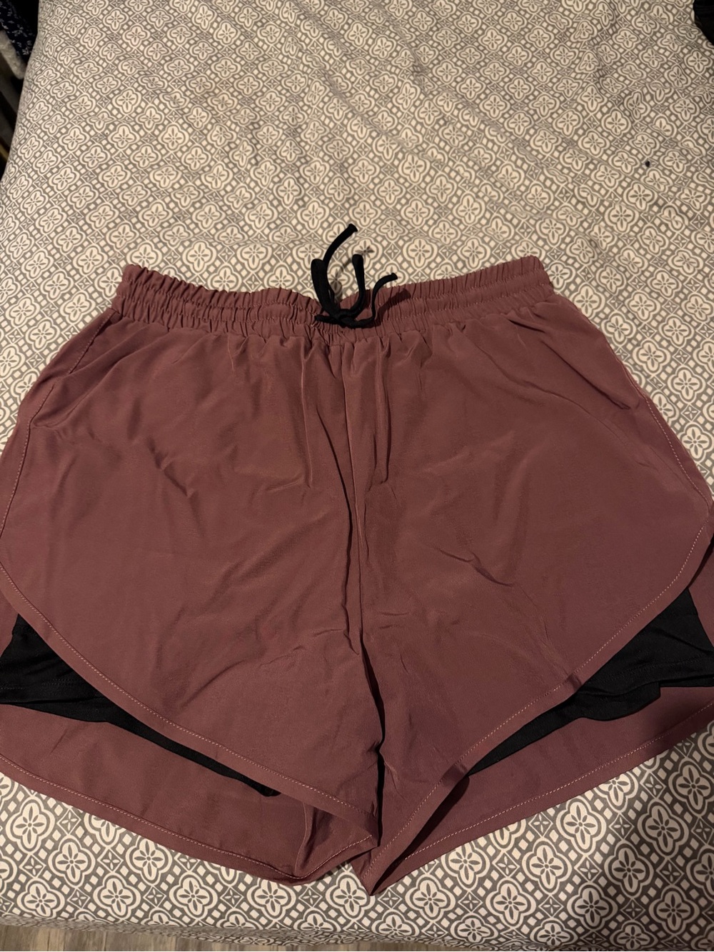 Women's Mauve Athletic Shorts with Drawstring